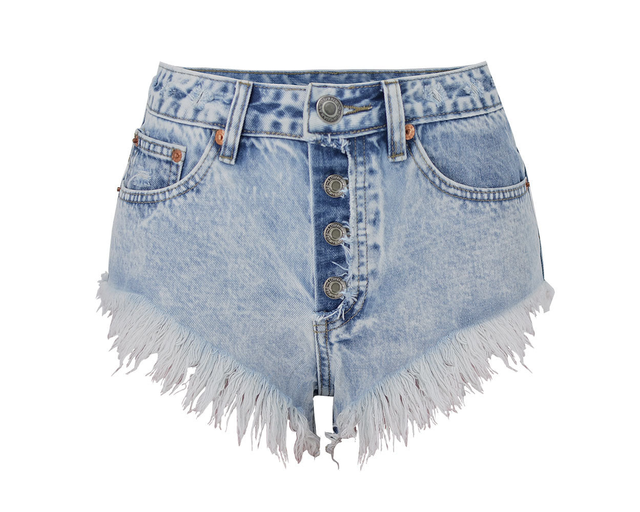 High Waist Worn Style Denim Shorts Hot Shorts