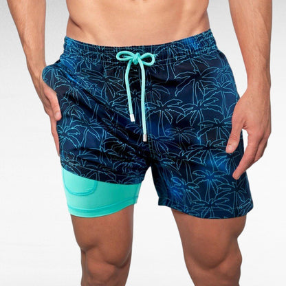 Men's Beach Swimming Shorts Double Layer Shorts