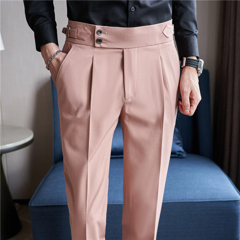 High Waist Smart-Casual Slim Fit Trousers