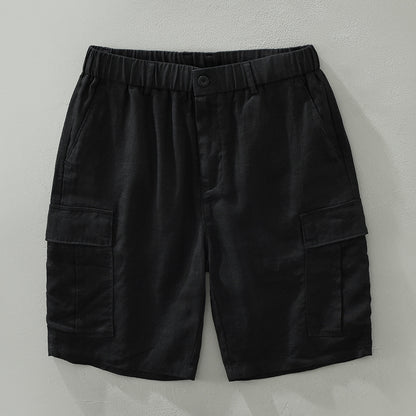 Pure Linen Mens Cargo Shorts