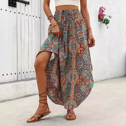 Boho Printed A- Line Casual Skirt