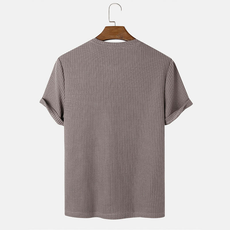 Solid Color Round Neck Basic Summer T-Shirt