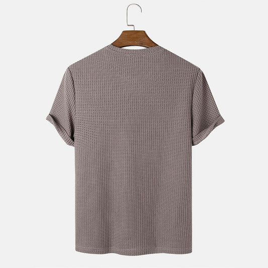 Solid Color Round Neck Basic Summer T-Shirt