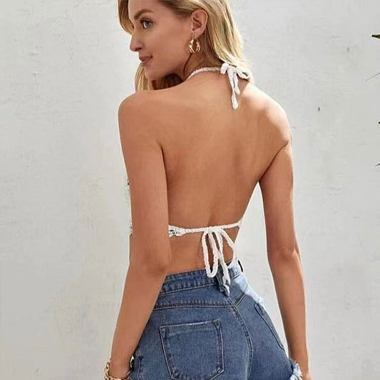 White Crochet Top Suspender