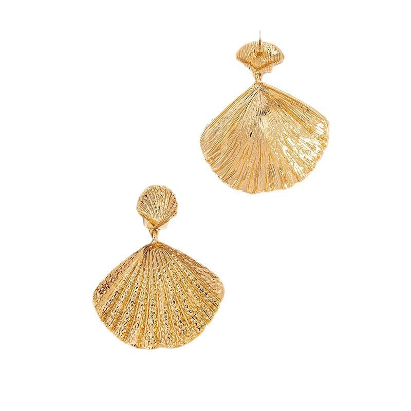 Gold Shell Beach Style Earrings