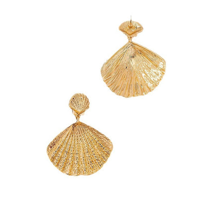 Gold Shell Beach Style Earrings