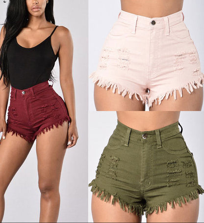 Frayed Denim Shorts Women's Hot Pants