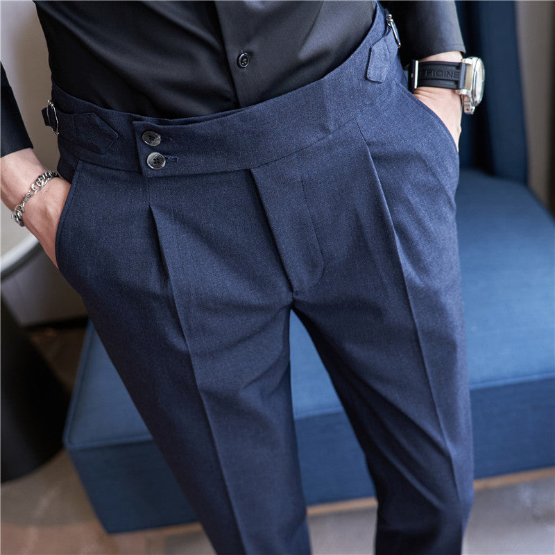 High Waist Smart-Casual Slim Fit Trousers