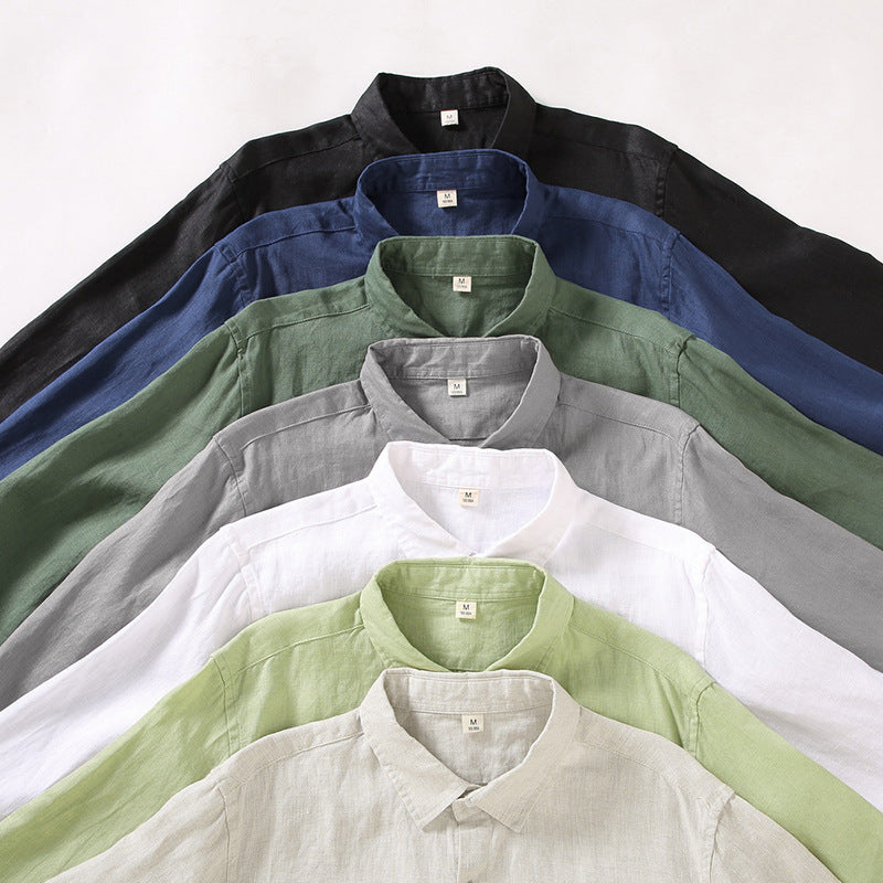 Linen Long Sleeve Loose Fit Shirt