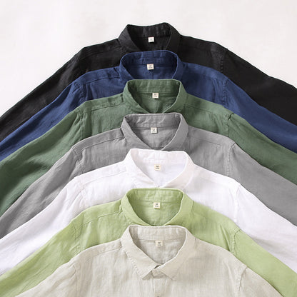 Linen Long Sleeve Loose Fit Shirt