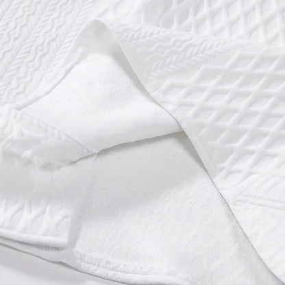 Men's Solid Color Short Sleeve Knitted Shirt With Over-turned Collar