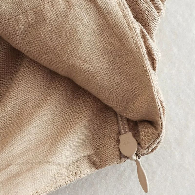 Open Back Vest Linen Blend Top Cross Straps