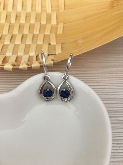 Inlaid Zircon Water Drop Earrings