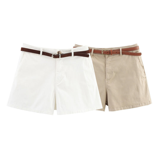Summer Sense Versatile Casual Shorts With Belt