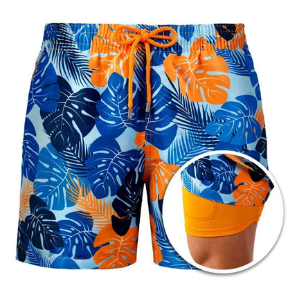 Men's Beach Swimming Shorts Double Layer Shorts