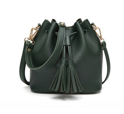 Vintage Fashion Small Women Leather Bucket Hand Bag