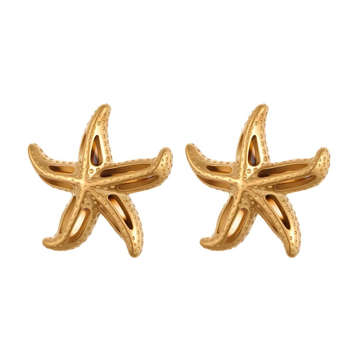 Design Sense Starfish Ear Studs Earrings 18k Gold Plating