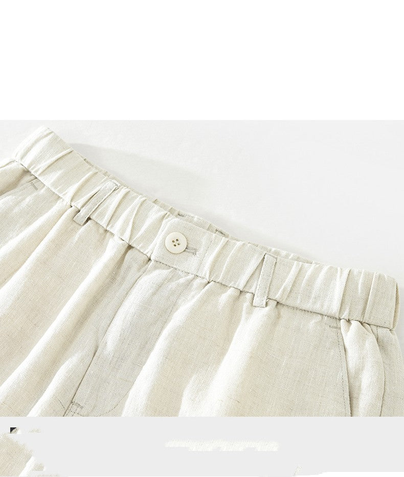 Pure Linen Mens Cargo Shorts