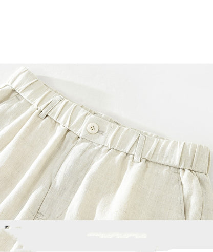 Pure Linen Mens Cargo Shorts