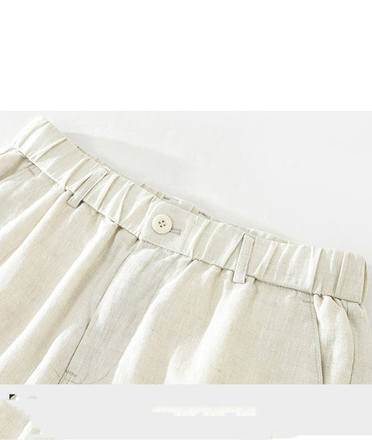 Pure Linen Mens Cargo Shorts