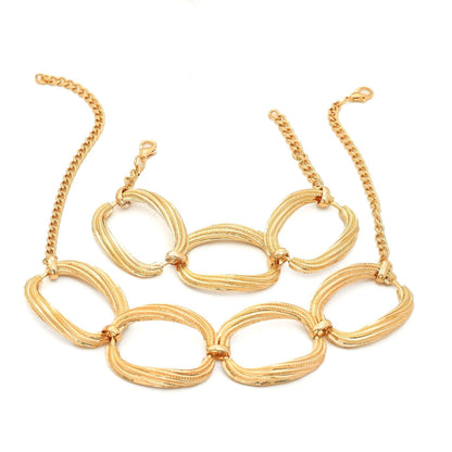 Personality Metal Geometry Creative Simple Necklace Bracelet Jewelry Suit