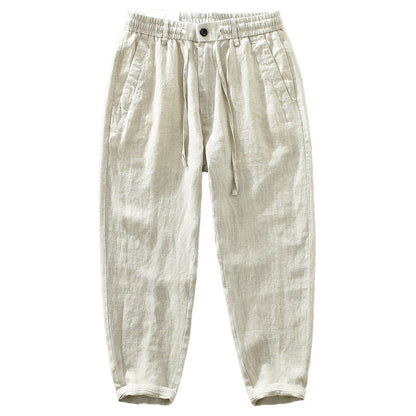 Pure Linen Mens Casual Pants