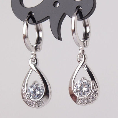 Inlaid Zircon Water Drop Earrings
