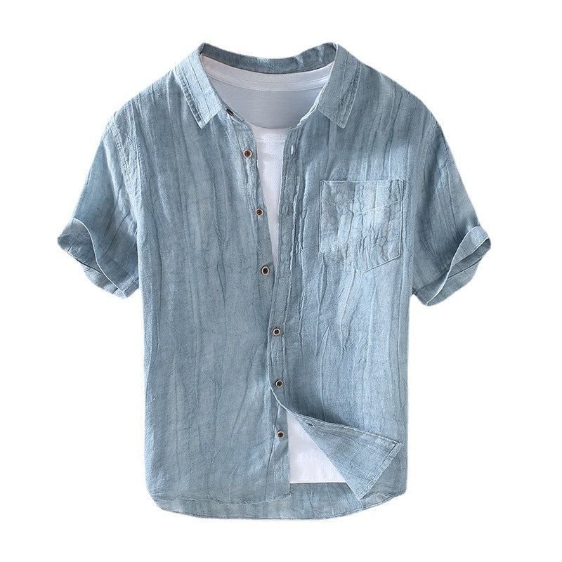 Summer Men's Pure Linen Short-sleeved