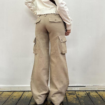 Street Casual Worn Look Washed-out Jeans Cargo Pocket