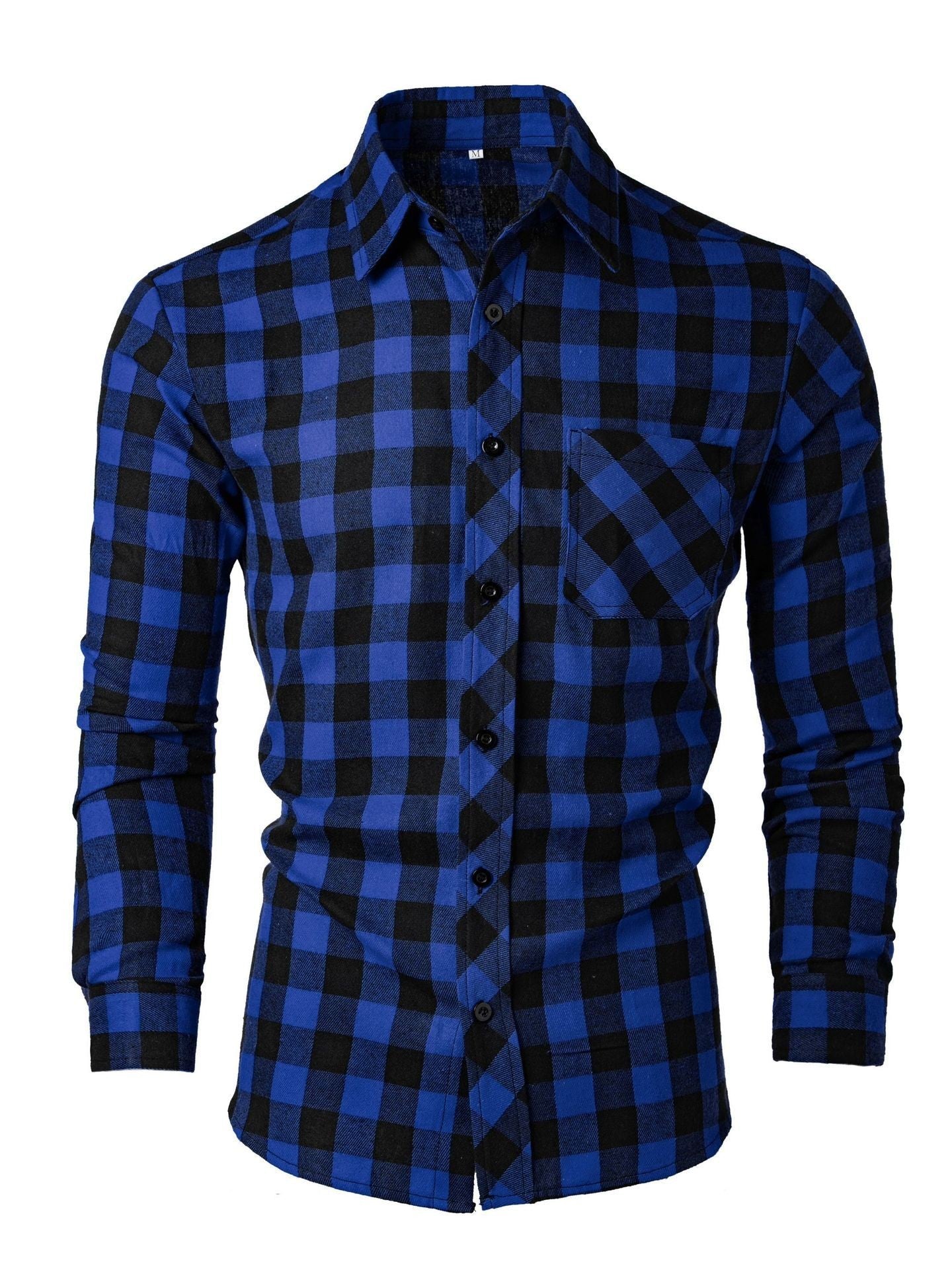 Casual Slim-fit Checkered Mens Shirt