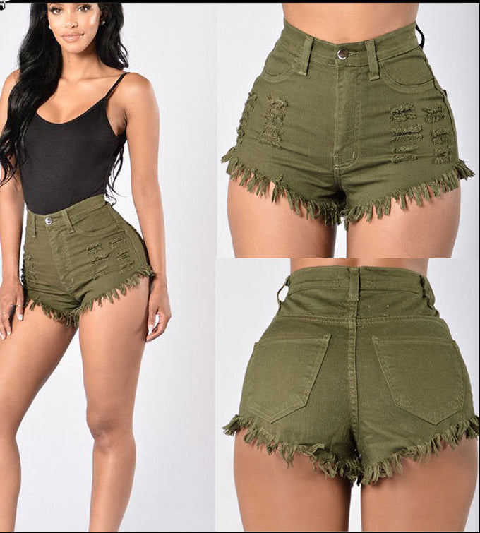 Frayed Denim Shorts Women's Hot Pants