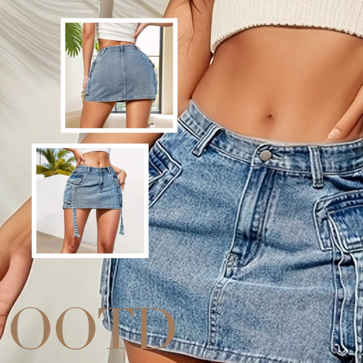 Y2k Denim Mini Skirt Low Waist Jeans Streetwear