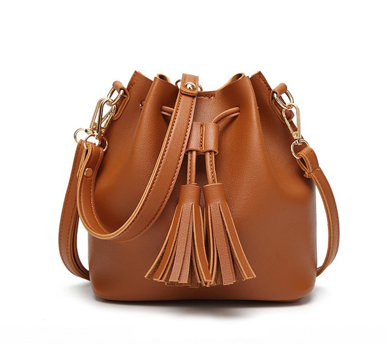Vintage Fashion Small Women Leather Bucket Hand Bag