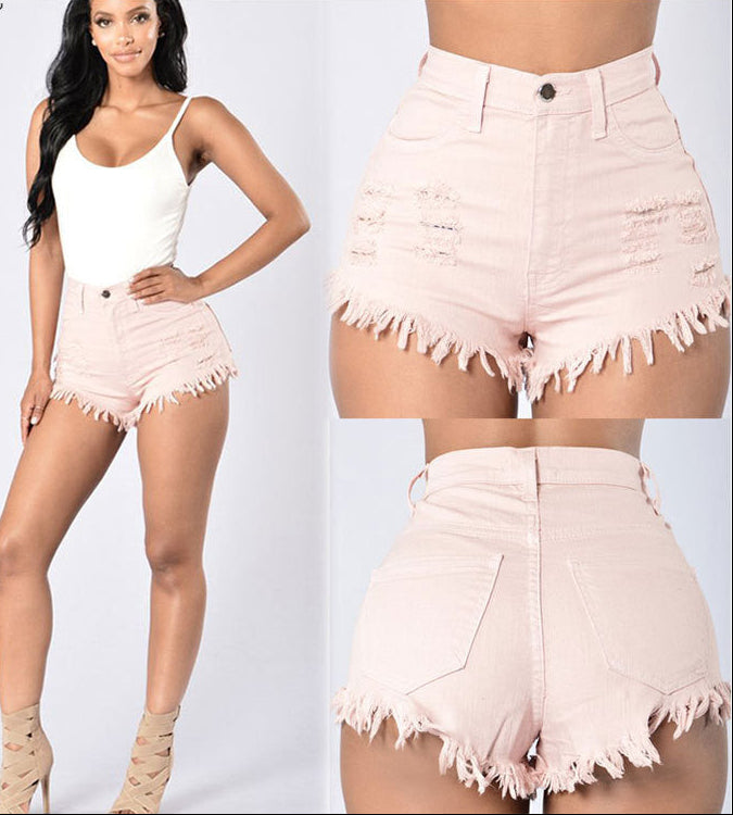 Frayed Denim Shorts Women's Hot Pants
