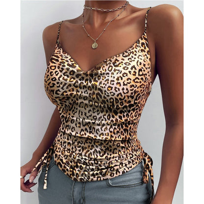 Spaghetti Strap Top V-neck Shirt