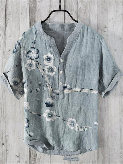 Summer Men's Shirts National Trendy Style Three Breasted