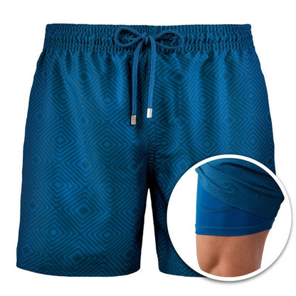 Men's Beach Swimming Shorts Double Layer Shorts