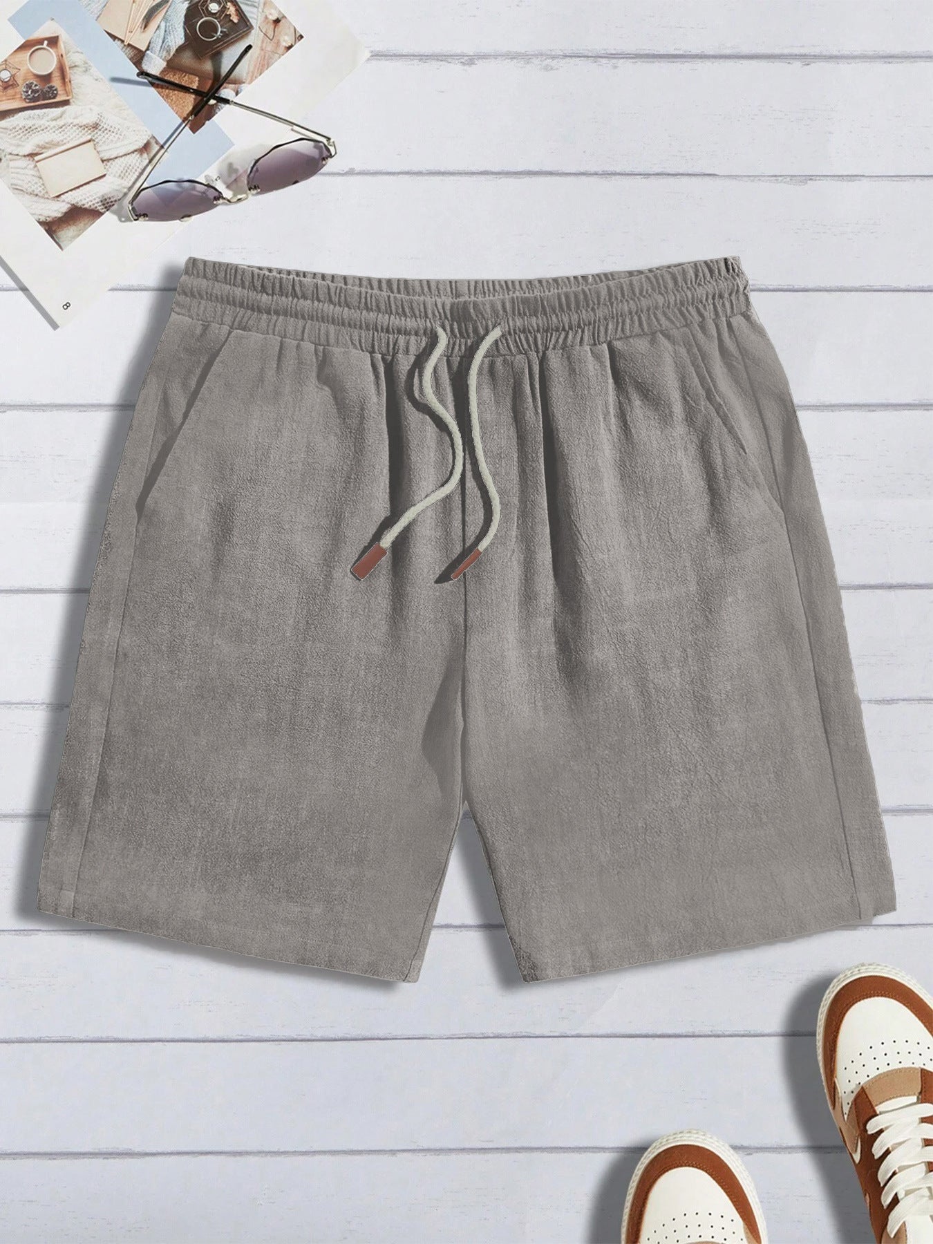 Thin Linen Shorts Men's Loose Fit Casual Shorts