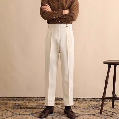 High Waist Straight Trousers Men's Business