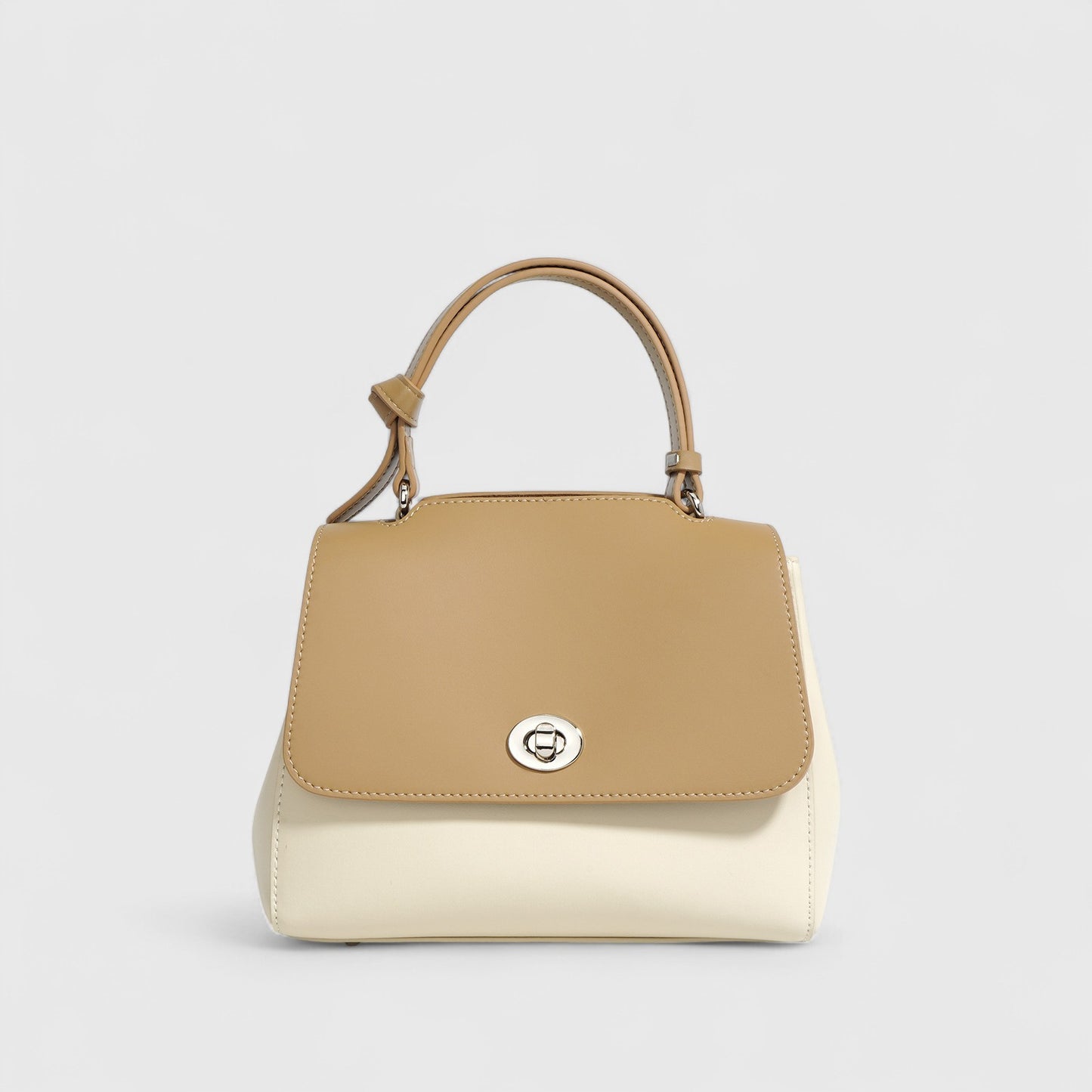 Contrast Color Cowhide Handbag Crossbody Shoulder Bag