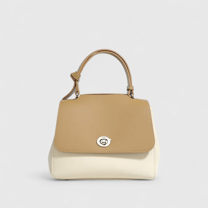 Contrast Color Cowhide Handbag Crossbody Shoulder Bag