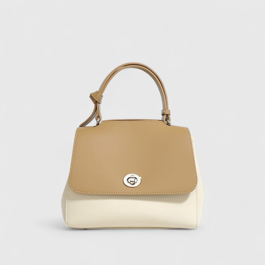 Contrast Color Cowhide Handbag Crossbody Shoulder Bag