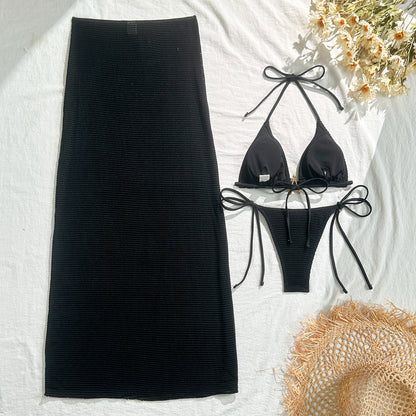 Bikini with Gold Starfish Three Pieces Set