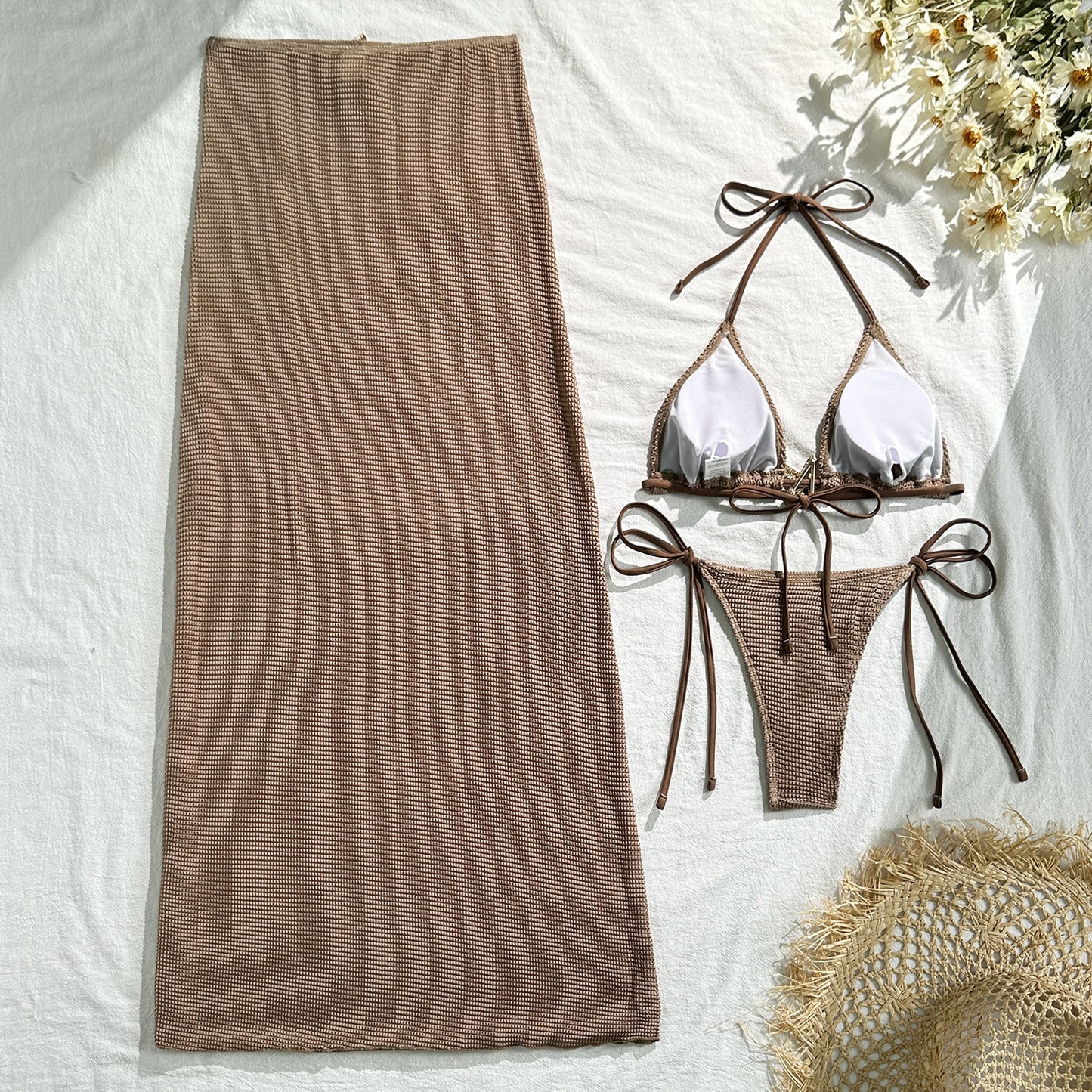 Bikini with Gold Starfish Three Pieces Set