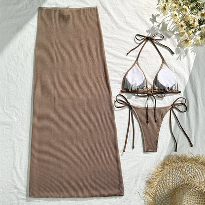 Bikini with Gold Starfish Three Pieces Set