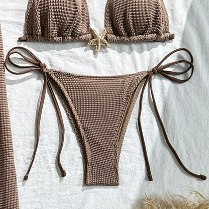 Bikini with Gold Starfish Three Pieces Set