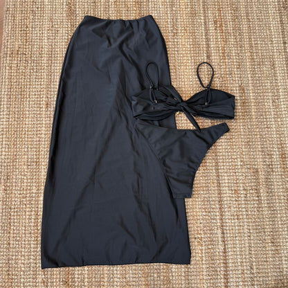 Bikini 3pieces Set Solid Color with Gold Starfish