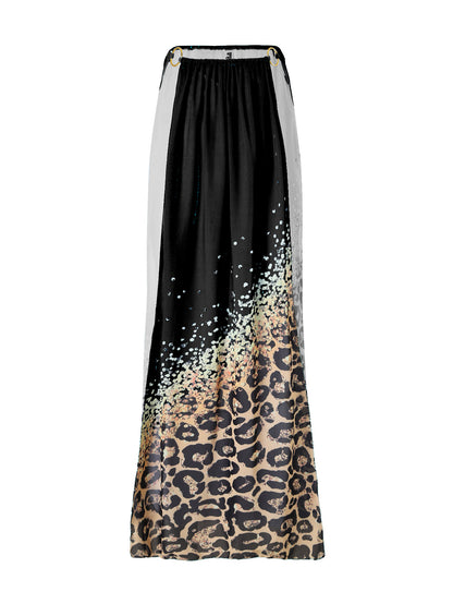 Bikini Leopard Print 3pieces Set Halter Neck