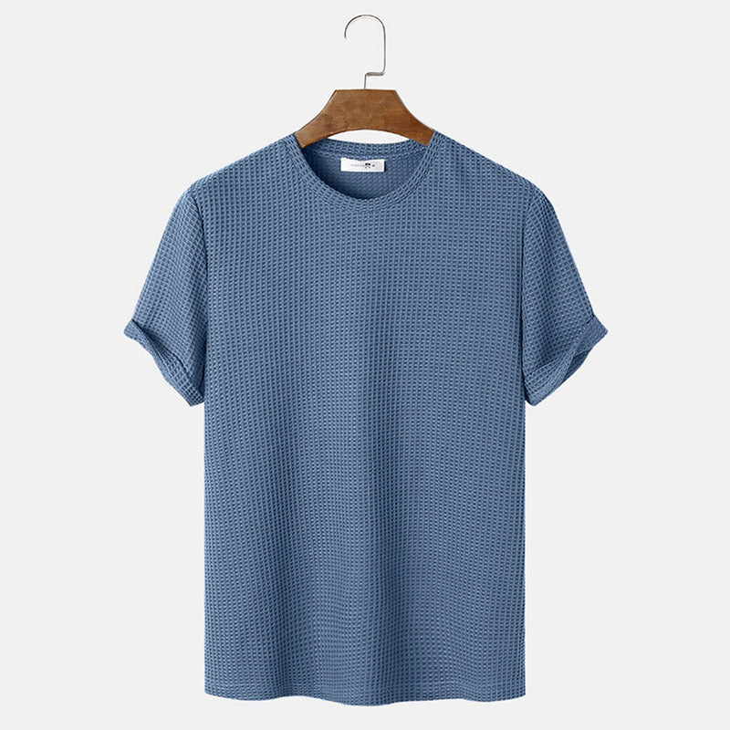 Solid Color Round Neck Basic Summer T-Shirt