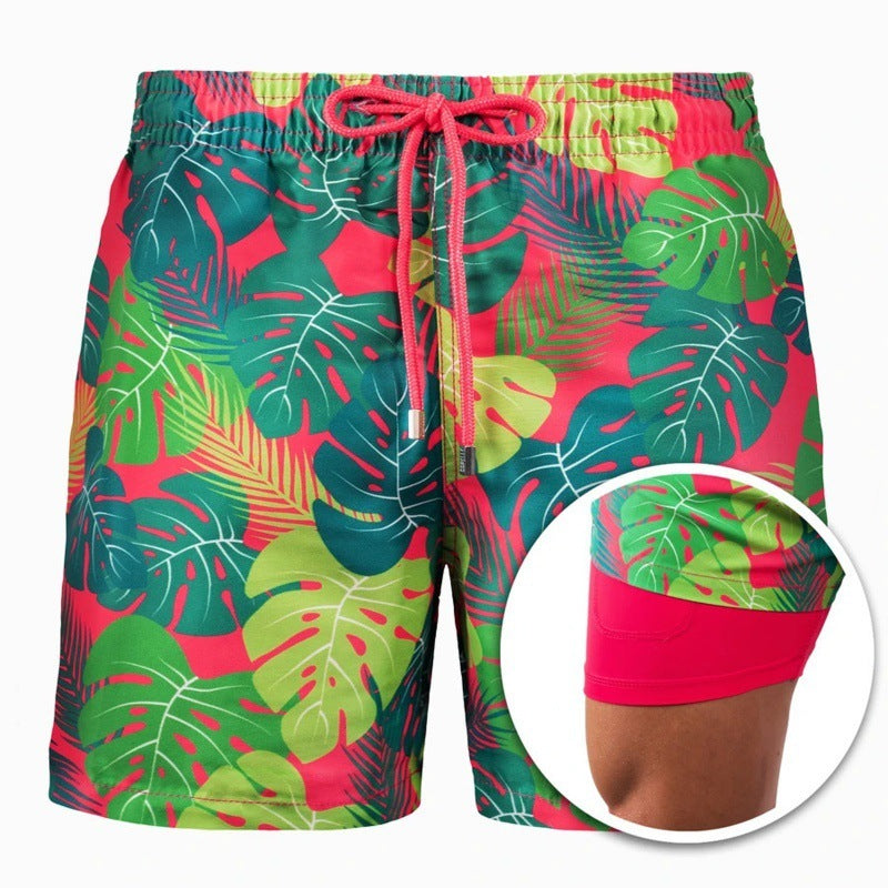 Men's Beach Swimming Shorts Double Layer Shorts